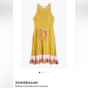 Zimmerman Ruffled Crochet Cotton Mini Dress